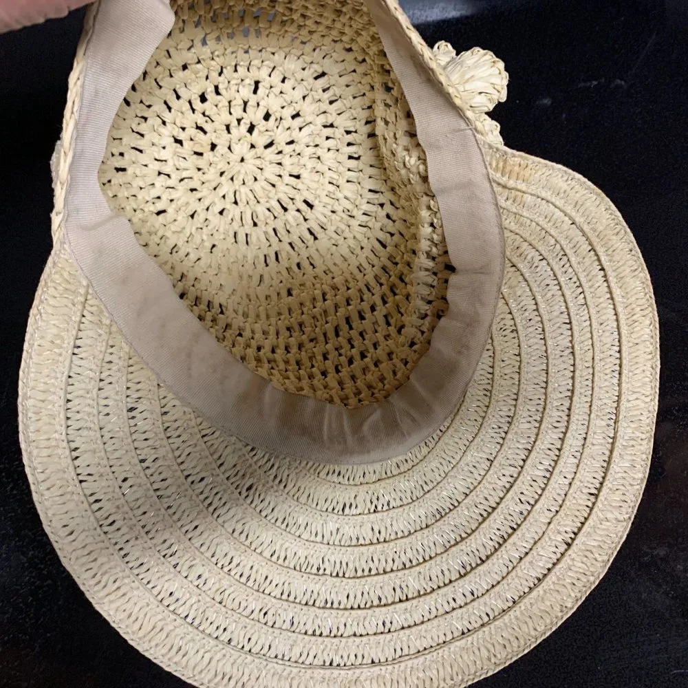 August beige packable sun hat